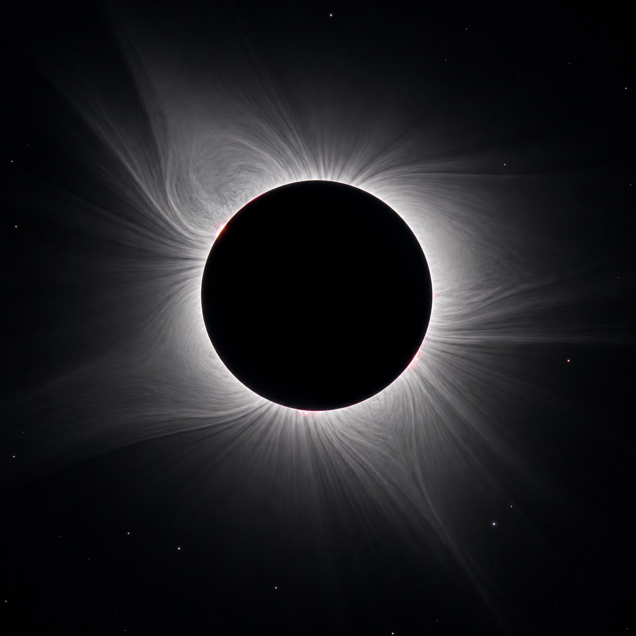 Imagen de un eclipse total de Sol en fase de totalidad
